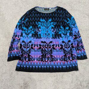 Bob Mackie‎ Long Sleeve blue and purple top size 2X